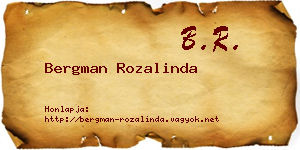 Bergman Rozalinda névjegykártya